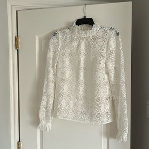 Boden Lace High Neck Blouse. Size 2
